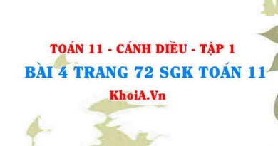 Bài 4 trang 72 SGK Toán 11 tập 1 Cánh Diều